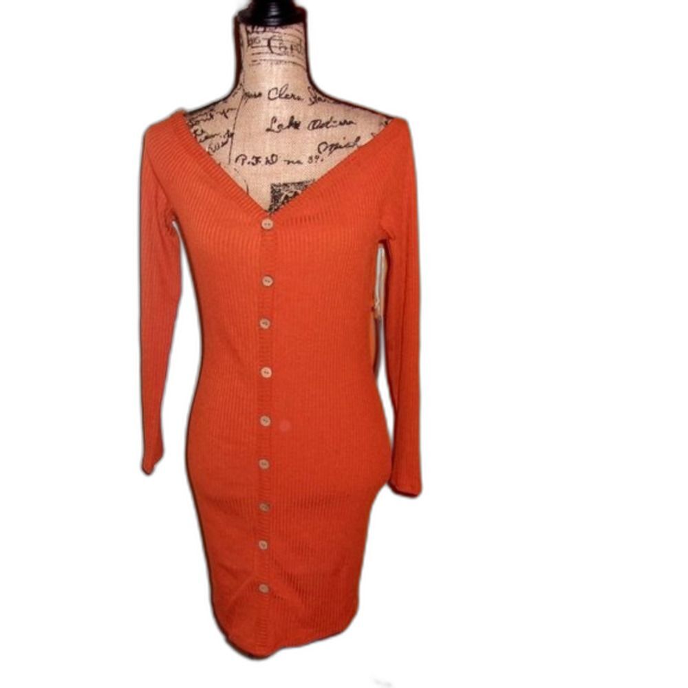 Iris Basic Large Rust Buttonfront Long Sleeved Mi… - image 9